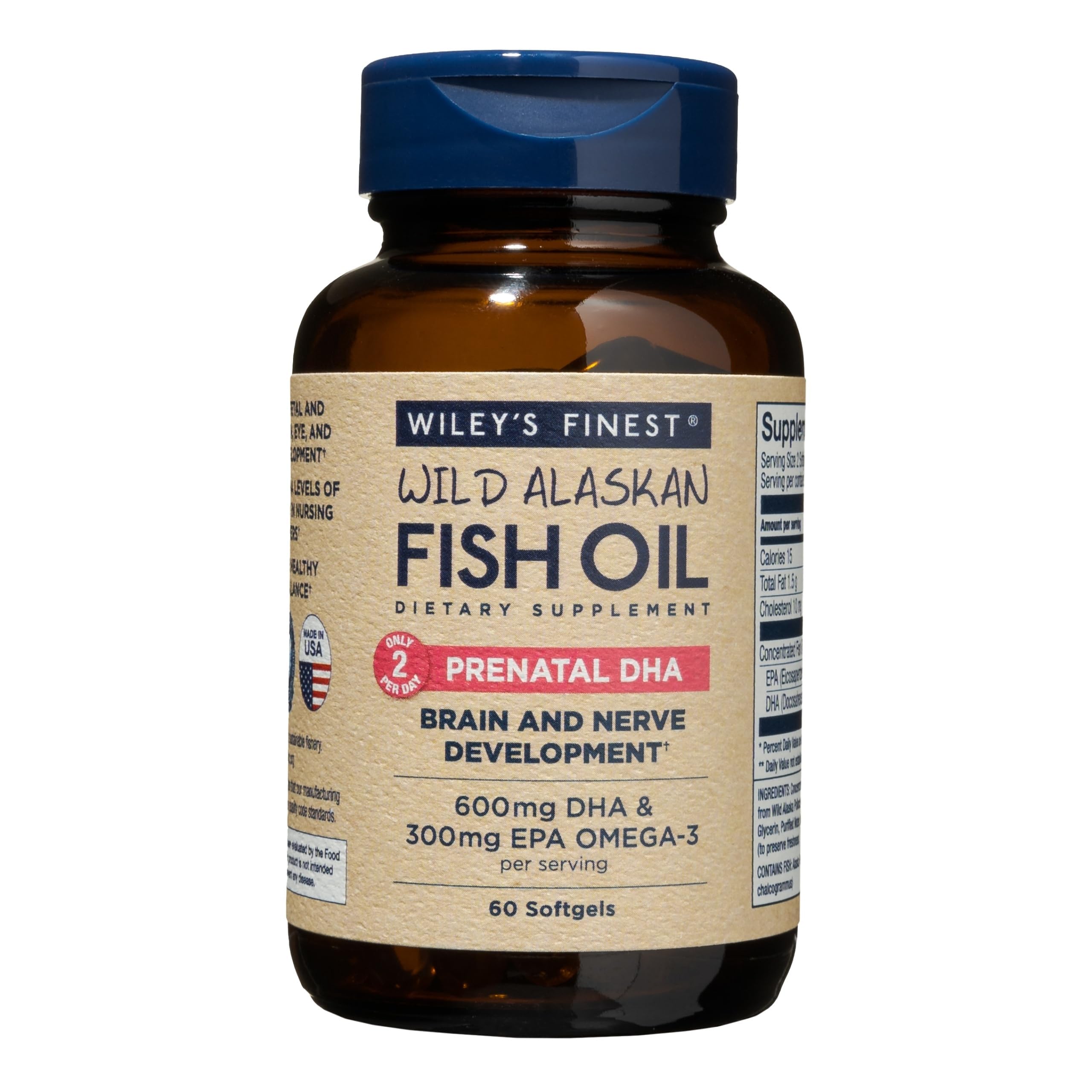 600 Mg Prenatal Dha Wild Alaskan Fish Oil, 60 Softgels