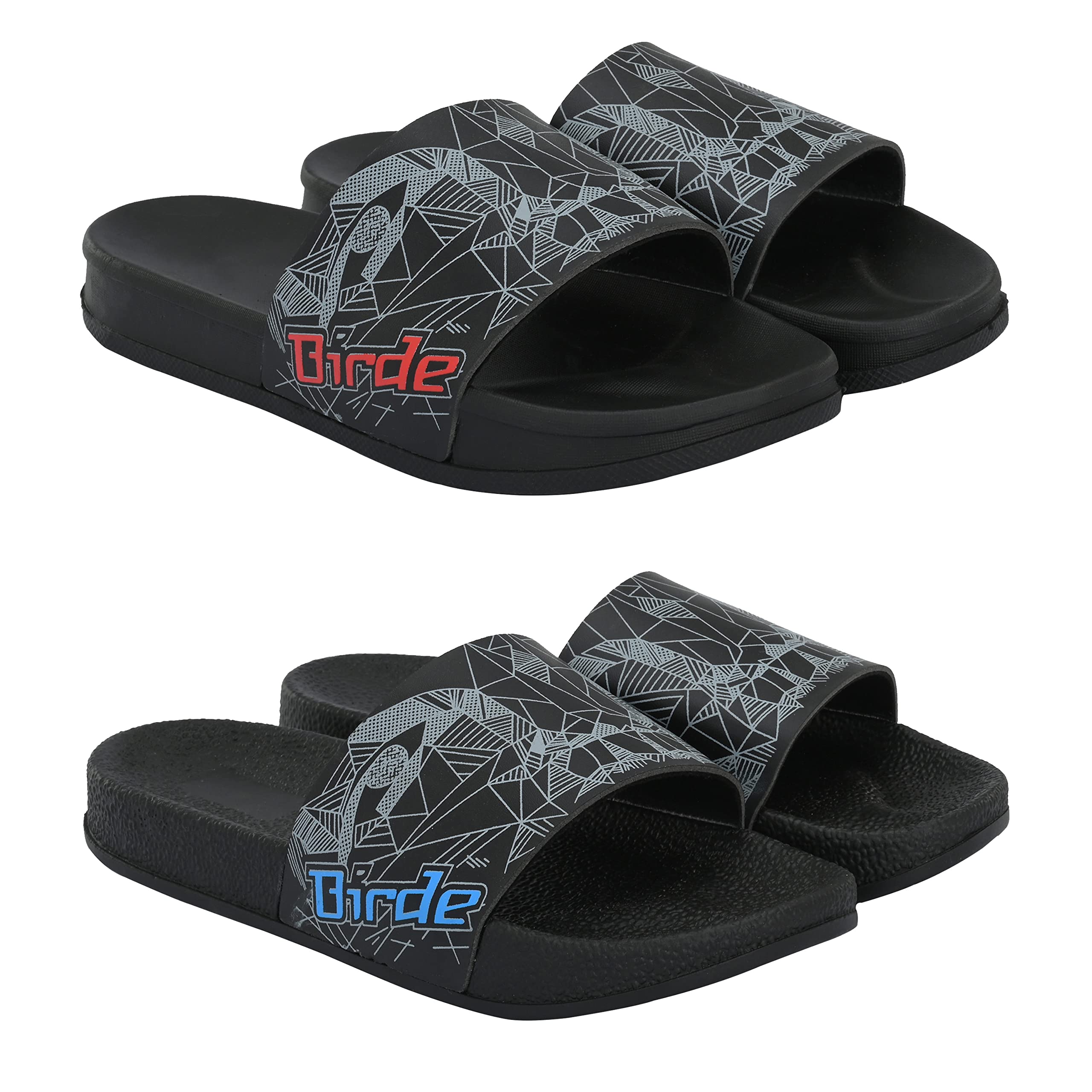 Birde Slippers and Flip Flops for Men Combo Pack of 2 - BRD-736-BRD-735_9 Black Blue (B0B59KXF18) Amazon Price History, Amazon Price Tracker