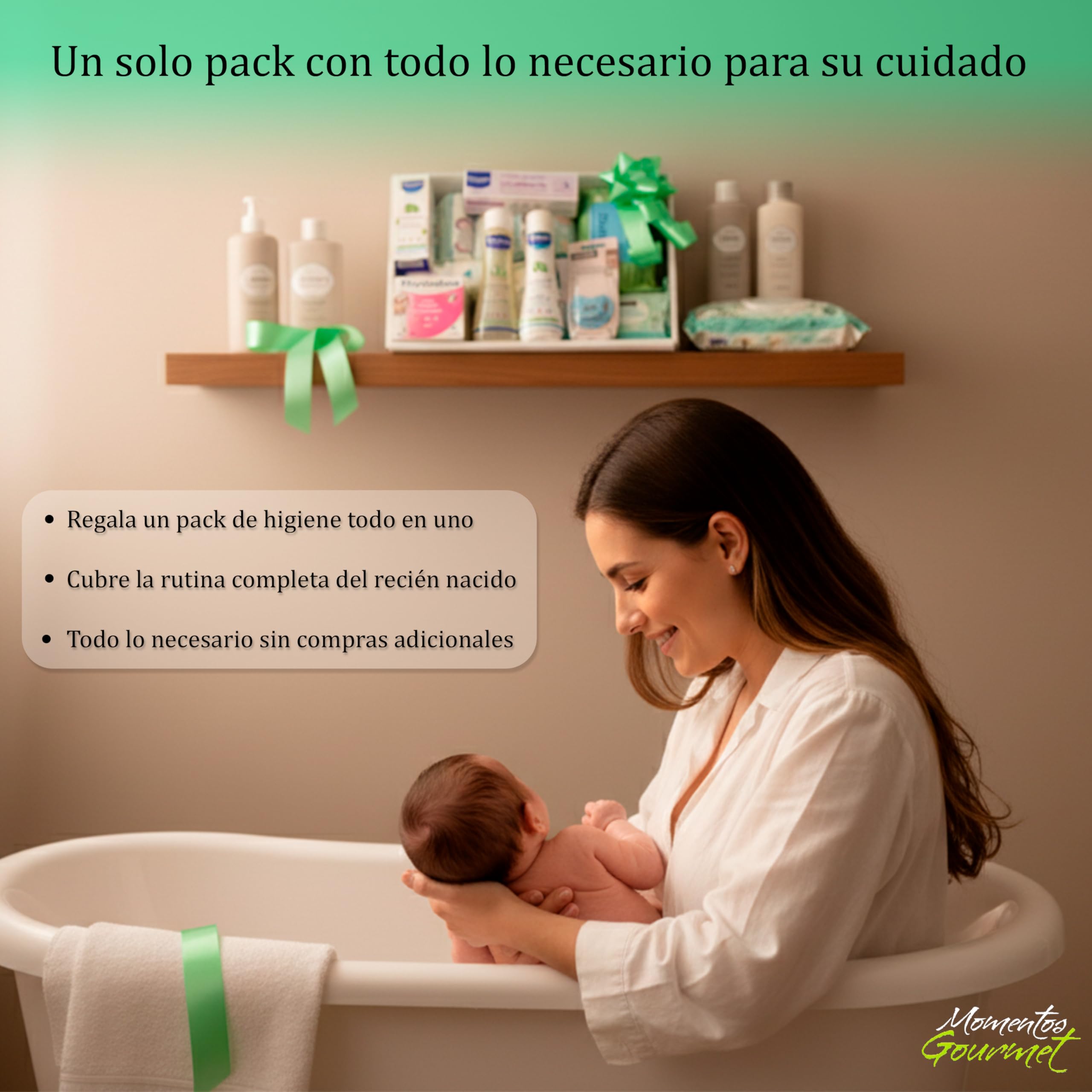 Canastilla Bebé Recién Nacido Cesta Regalo Unisex para Nacimiento y Baby Shower Set de Regalo con Tarjeta Personalizable Ideal para Bautizo y Mamás Primerizas de 0 a 6 Meses Envío Directo al Hospital!