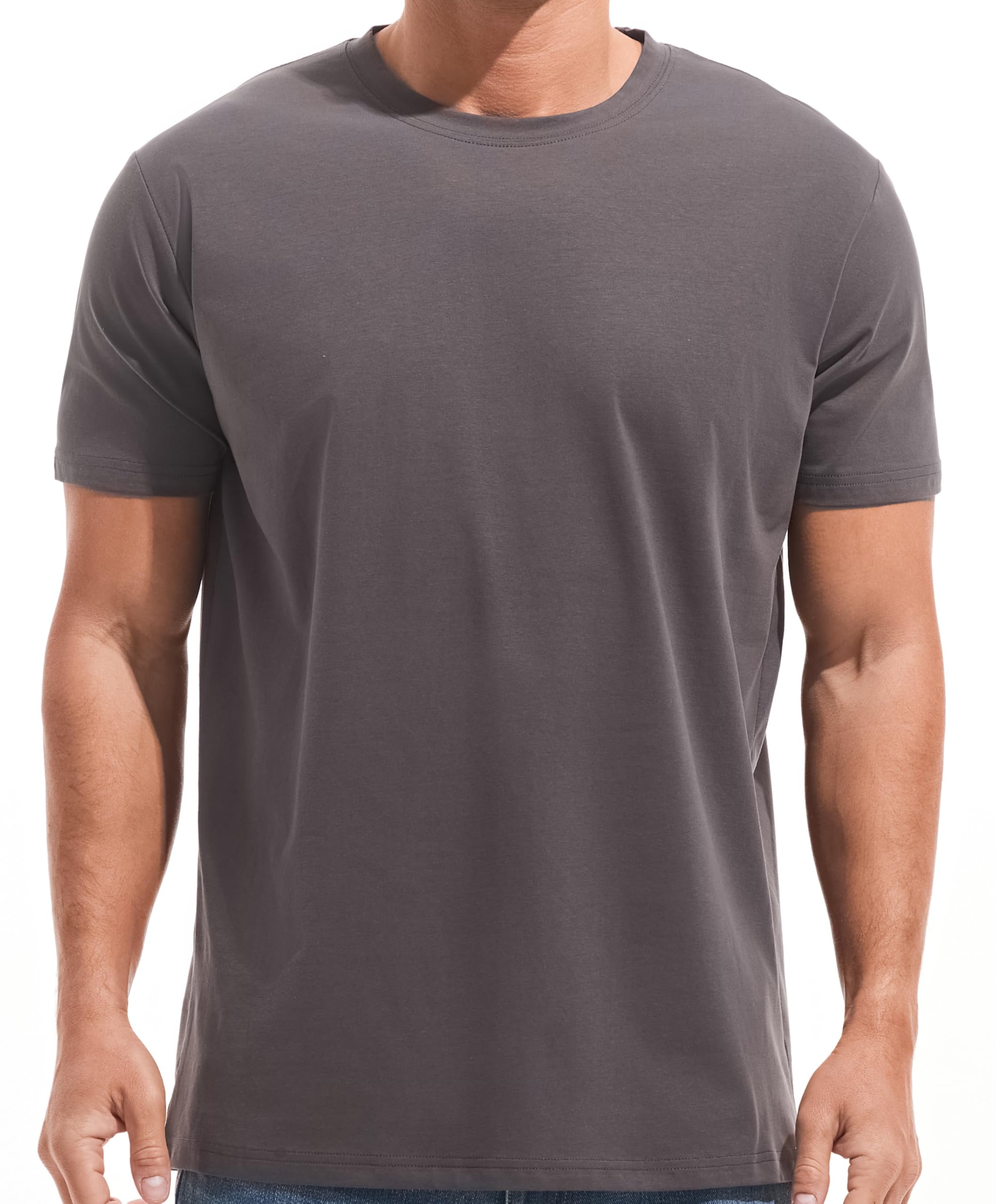 RONOMO Herren Reine Farbe EIS Gefühl T-Shirt | Pre-shrunk,hochfarbecht, atmungsaktiv & angenehm zu tragen erfekte Passform, langlebige Farbe, ideal für täglichen Komfort