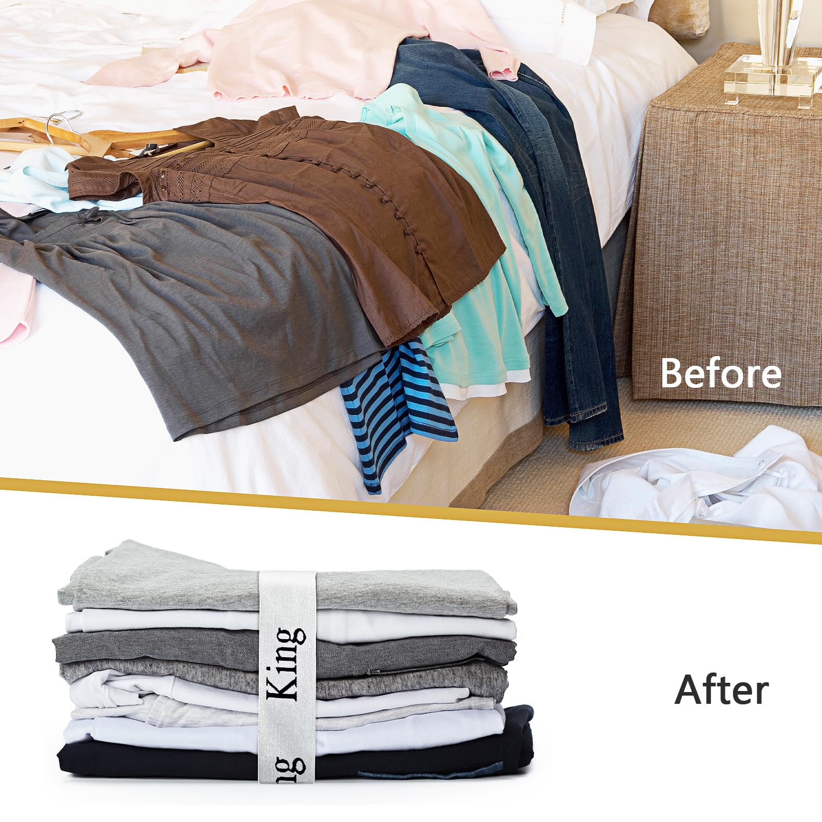 8Pcs Bed Sheet Organizer Bands Sheet Organizers and Storage Labeled Elastic Bedding Sheet Keepers Straps,for Closet,Bedroom,Dorm and Laundry Room
