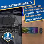 KLIM Blaze & Chroma Wireless Bundle – New – Gaming Keyboard and Mouse Combo – Responsive, Durable, Ergonomic – Backlit Keyboard – RGB Gaming Mouse – Long-Lasting Built-in Battery