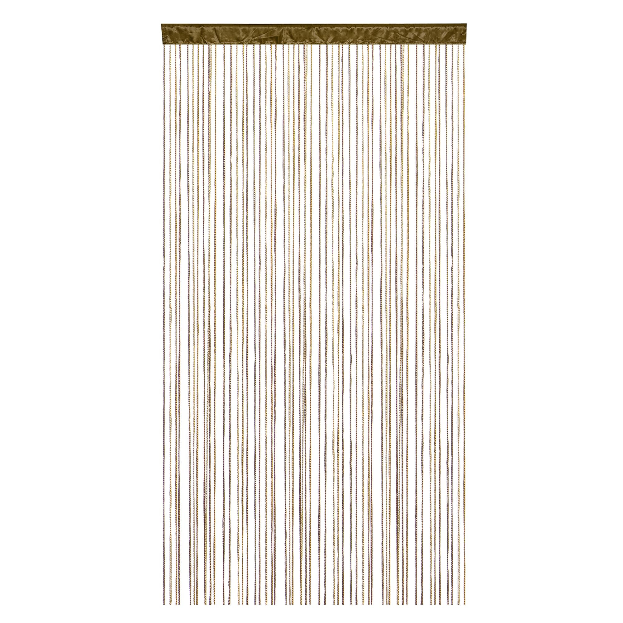Victoria M. Leonora Fadenvorhang Fadengardine Türvorhang Insektenschutz, mit Durchzugstunnel, Waschbar, Kürzbar, 100 x 245cm, Multi braun, 2er Pack