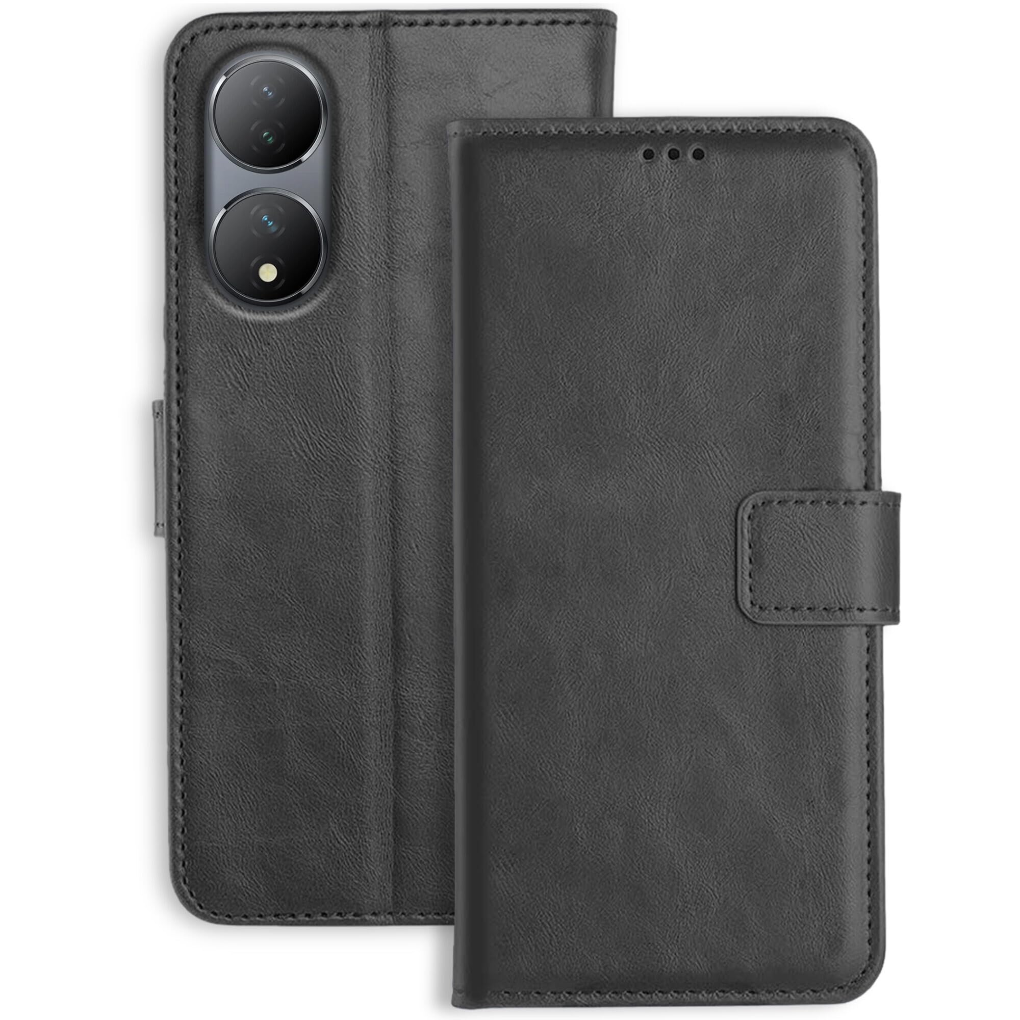 Accesorios Vivo Y100 5G Leather Flip Cover | Shockproof | 360 Protection | Wallet Style Magnetic Closure Back Cover Case for Vivo Y100 5G (Black) (B0CBN5SHPF) Amazon Price History, Amazon Price Tracker