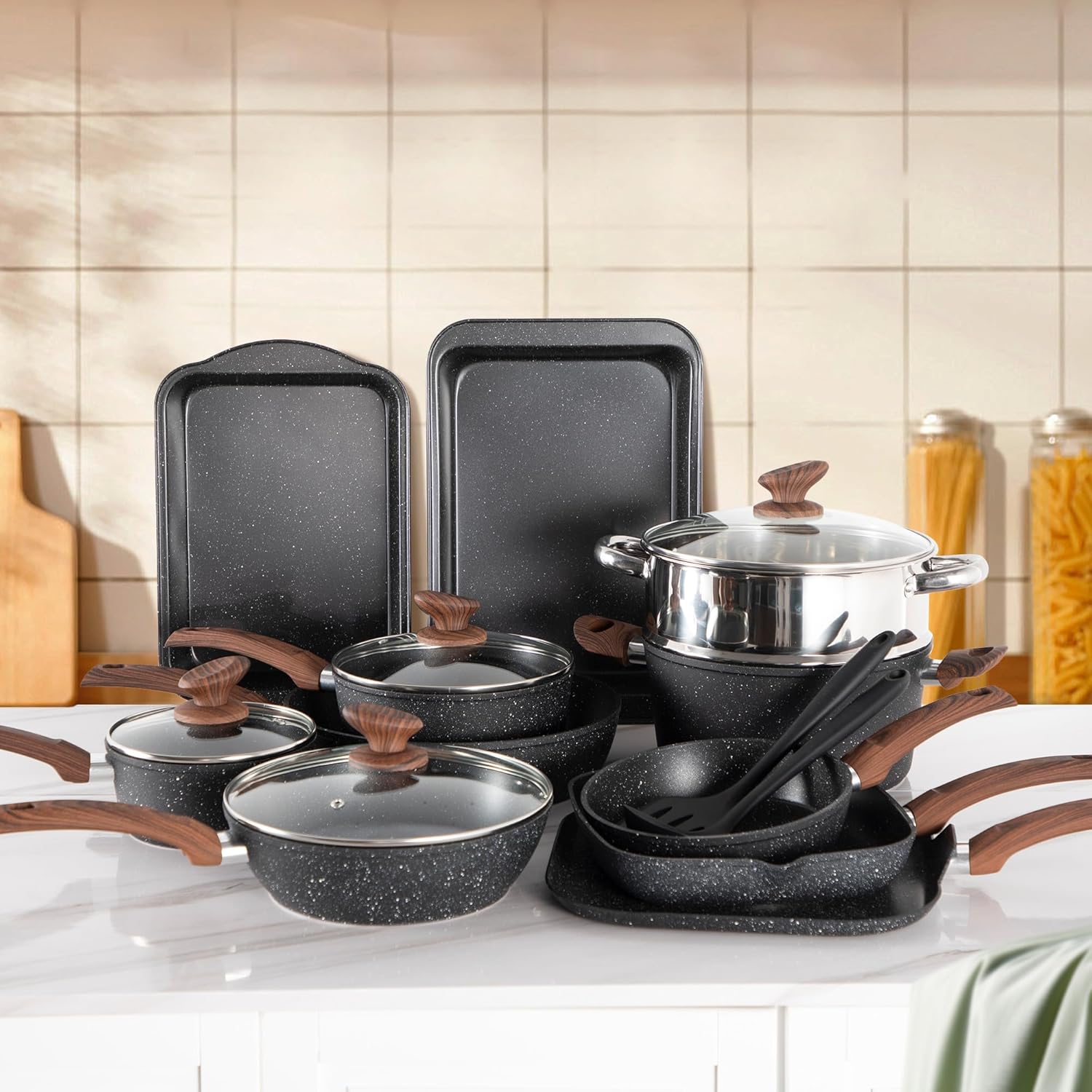 DishDelight cookware granite coating