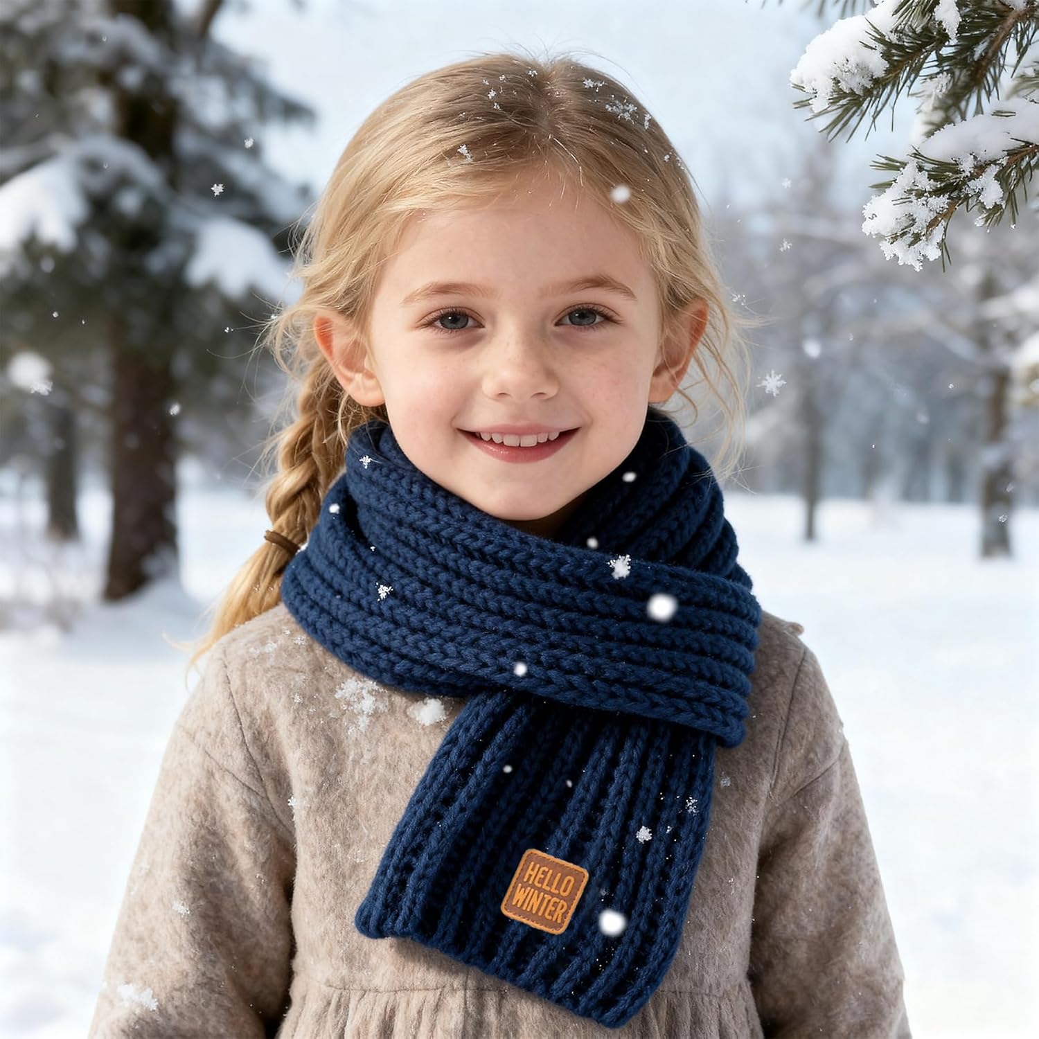 Kids Scarf Winter Neck Warmer Toddler Neck Scarf Girls Thick Scarves Boys Warm Neck Warp 2-12 Years - Image 6