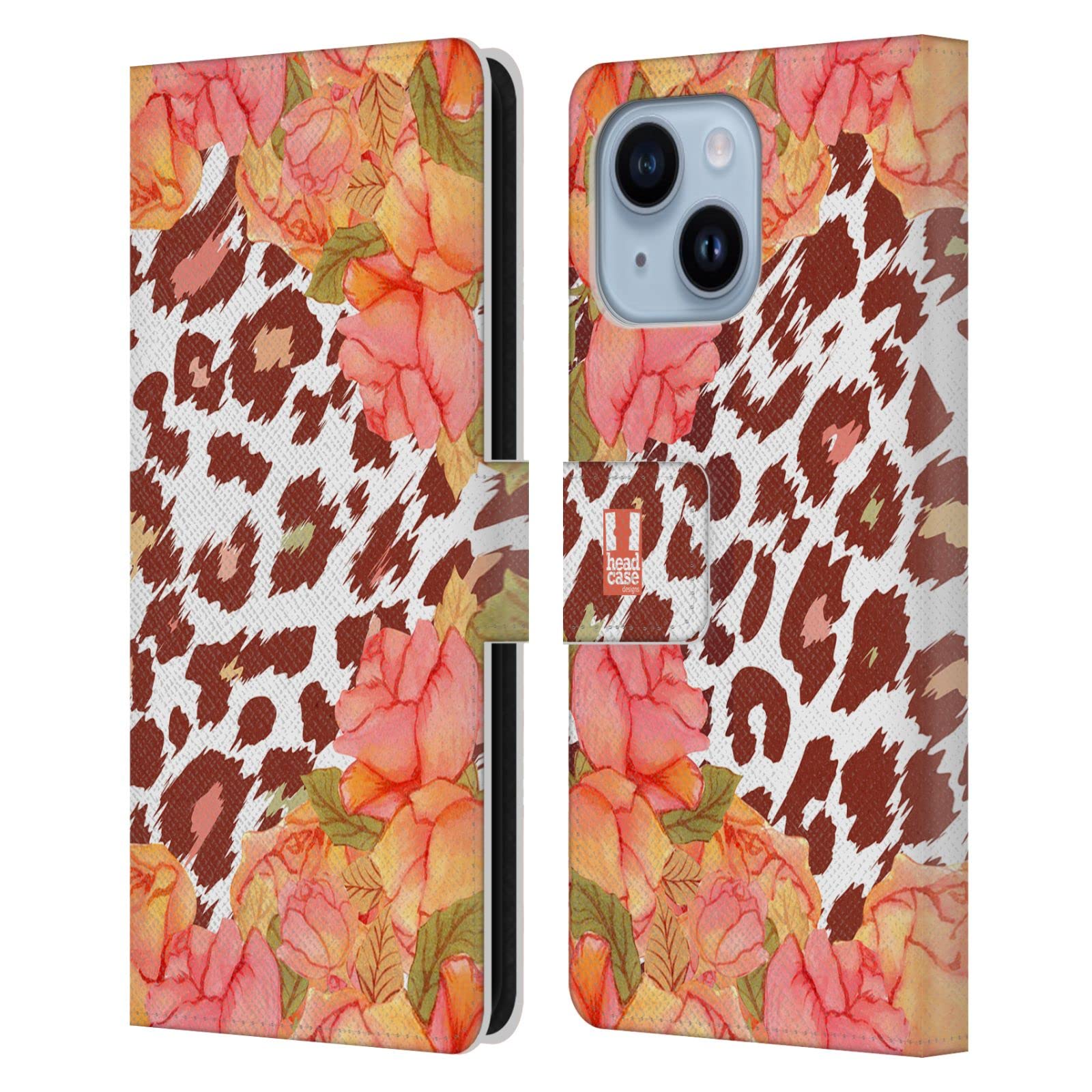 Housse en cuir iPhone 14 Plus Head Case Designs Rosy Léopard Premium - 7