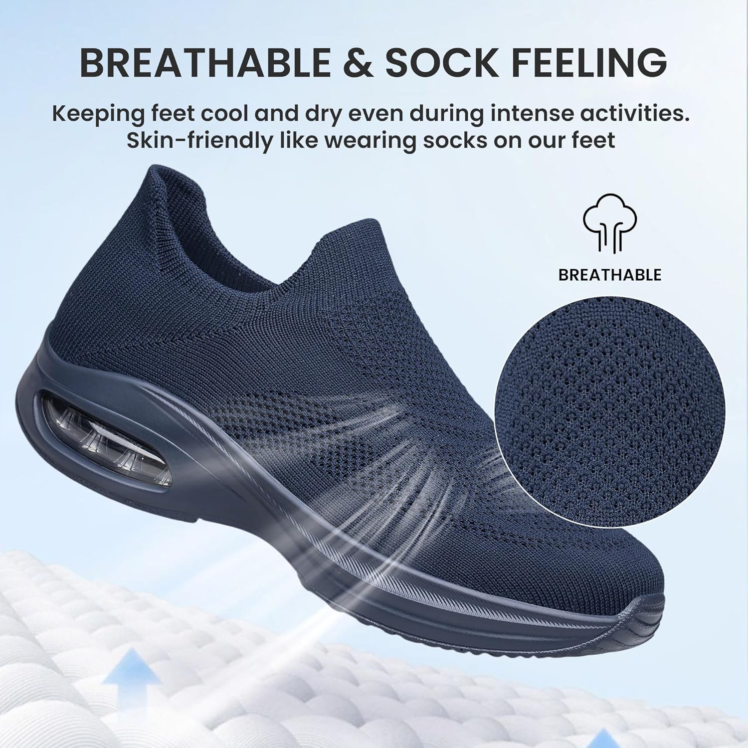 Women's Walking Shoes Cushion Non Slip Tennis Shoes Running Workout Gym Sports Athletic Lightweight Breathable Fashion Sneakers Comfortable - Image 3