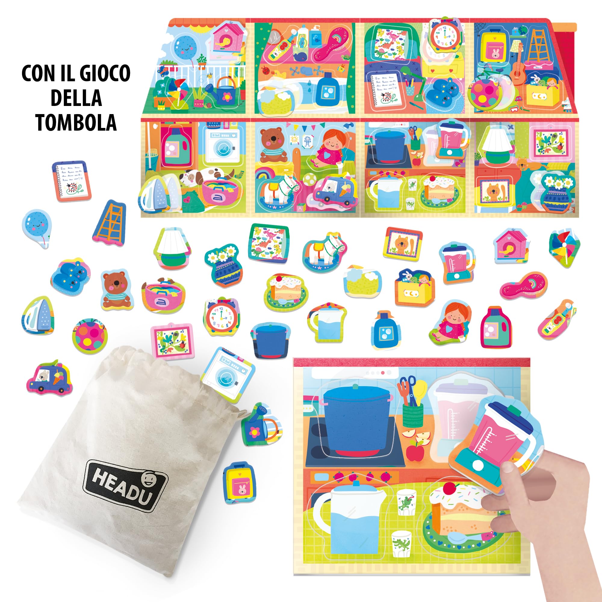 HEADU - La Mia Casetta Montessori - Ogni Cosa al Suo Posto! Nuova Versione | Giochi Montessori 2 3 4 Anni, Gioco Educativo Bambini, Giochi Incastro, Regalo Bambino Regalo Bambina, Made in Italy