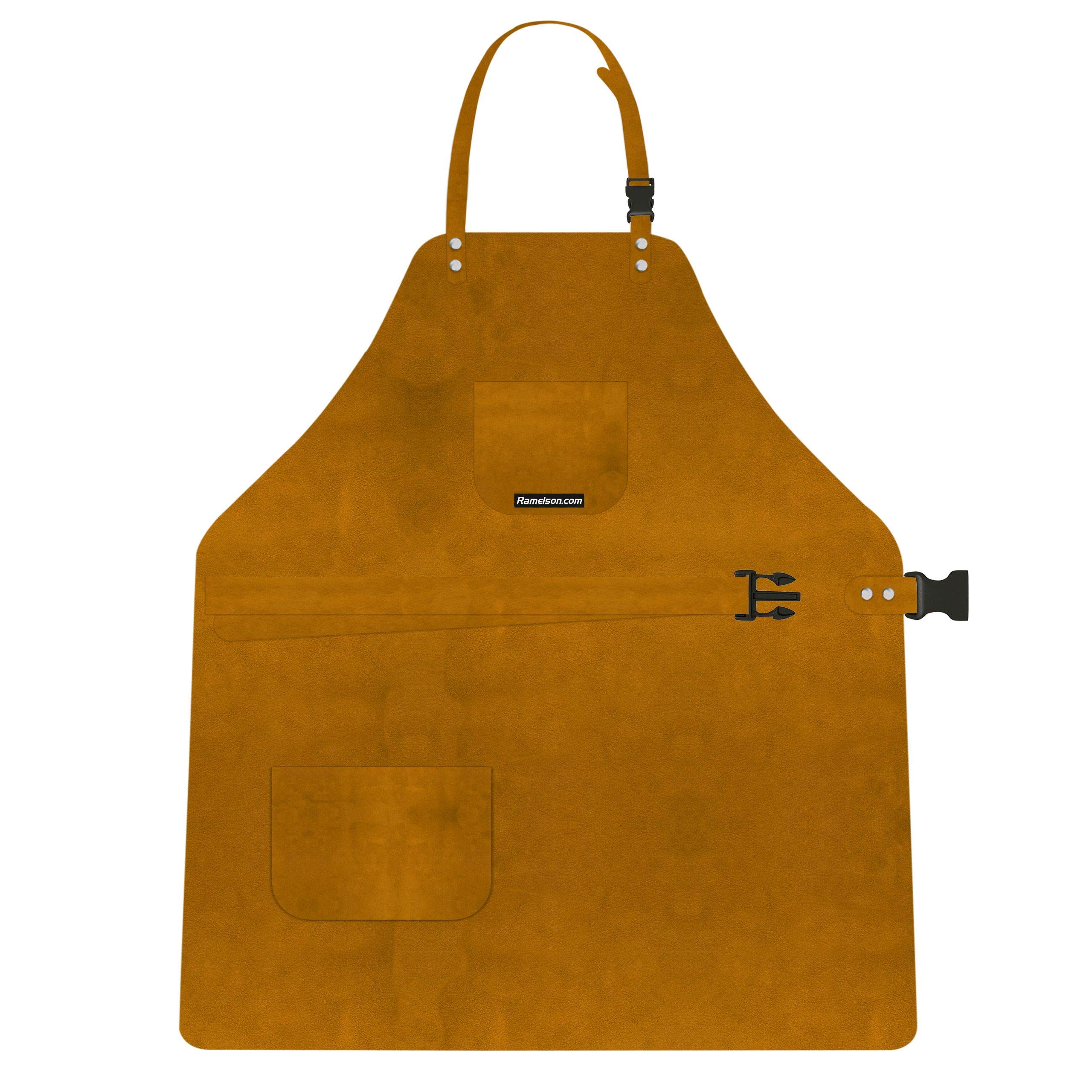 UJ Ramelson Co 3 Pocket Suede Leather Woodcarvers Woodworkers Chasers Gunsmith Woodcarvers Bladesmith Forging Apron