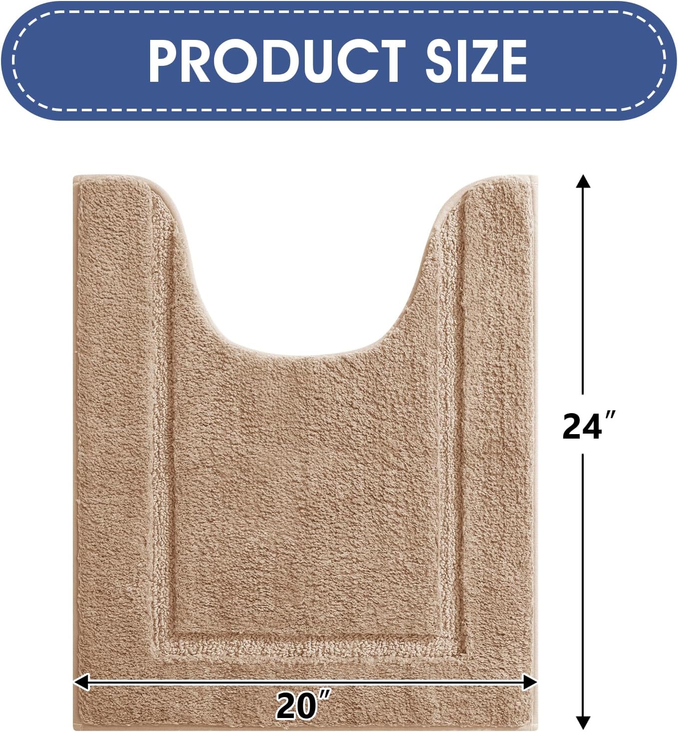 IM HOME Toilet Rugs, Ultra Soft Thick Plush Fluffy Microfiber Absorbent Contour Bathroom Rugs for Toilet, Non-Slip Backing, Machine Washable Bath Mats for Bathroom Floor, Tub and Shower, Brown