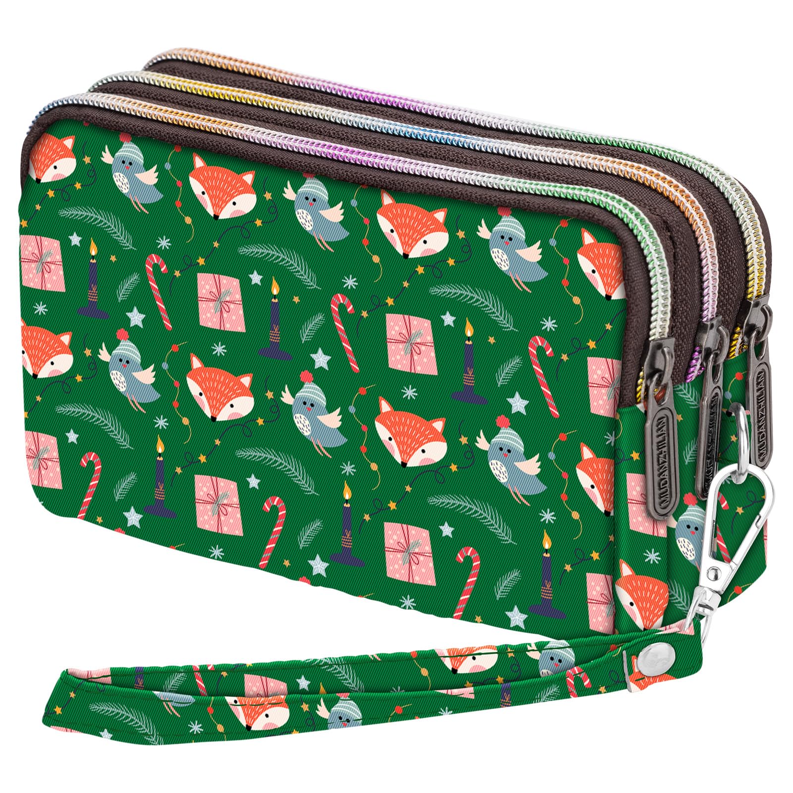 Large Capacity Wristlet Wallet - Women Printed Nylon Waterproof Handbag Clutch Purse