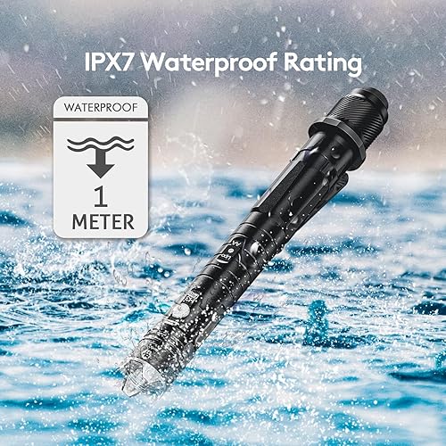 Miniatura 6 de RovyVon H3 Pro Pen Linterna recargable USB C, 600 lúmenes Super Bright Pen Light Linternas, doble fuente de alimentación, doble botones, batería