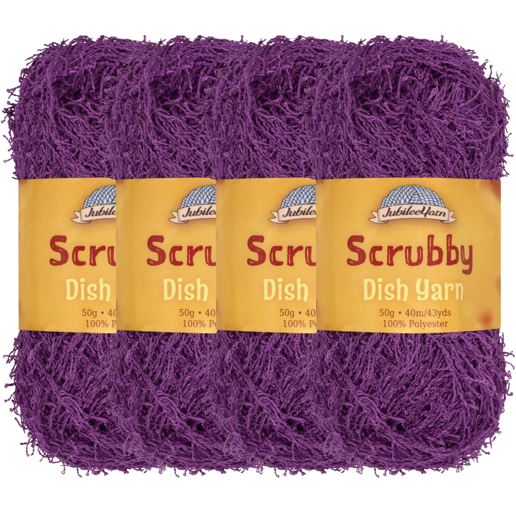 Paño de cocina de poliéster JubileeYarn en color violeta, pack de 4 madejas de 50 g