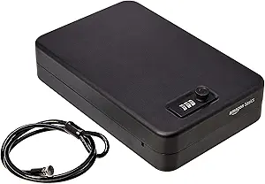 Amazon Basics Portable Security Case Lock Box Safe with Combination Lock for Documents, Valuables and Personal Items, XXL, Black