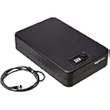 Amazon Basics Portable Security Case Lock Box Safe, Small Lock Box with Code, for College Dorm Room, Home, Combination Lock, XXL, Black