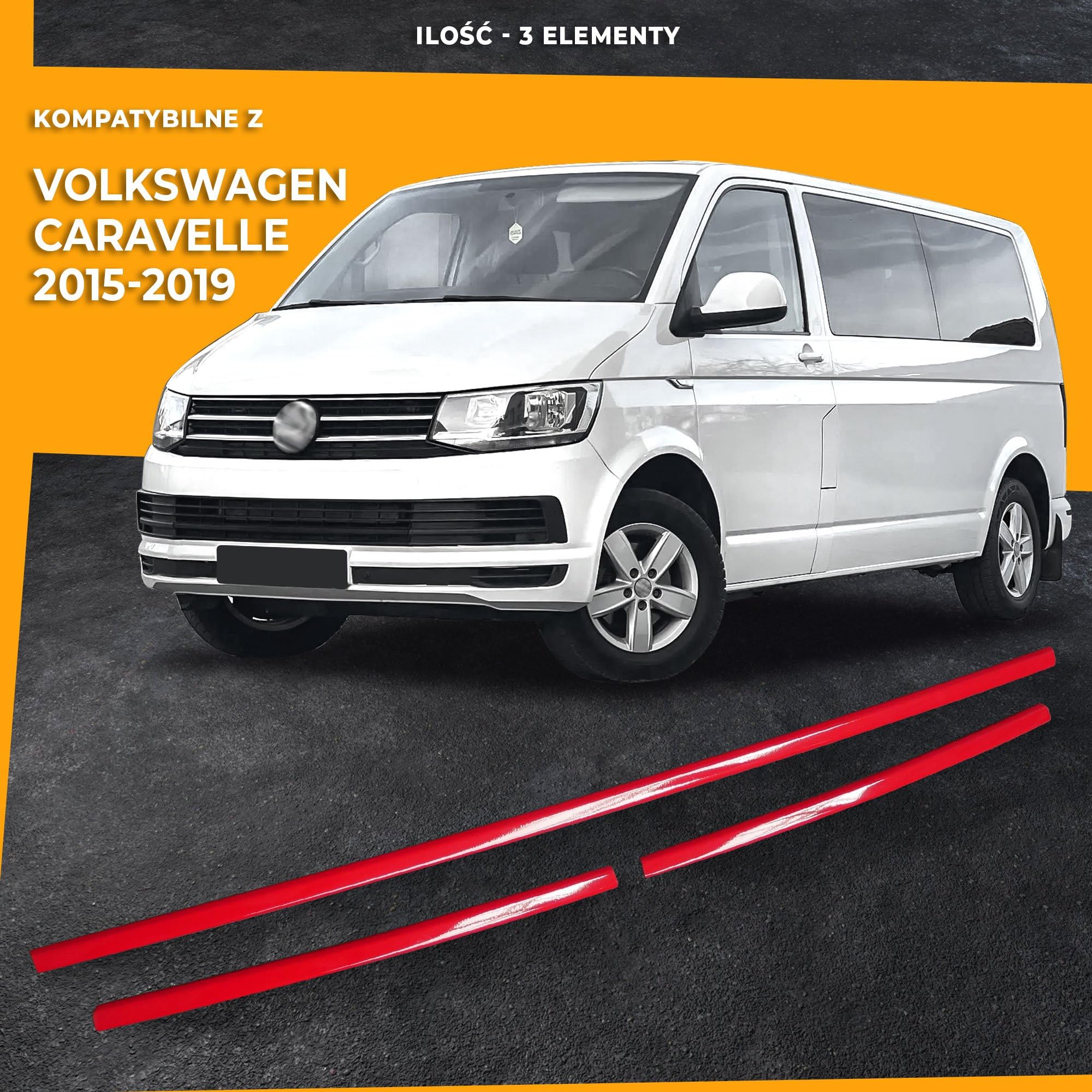 CHROMEMASTER | Kompatybilna z VW T6 Caravelle 2015-2019 | Listwa Atrapy Zderzaka Przedniego; Stal Nierdzewna Malowana Proszkowo | Idealne Dopasowanie; Nowy, Atrakcyjny Wygląd Samochodu