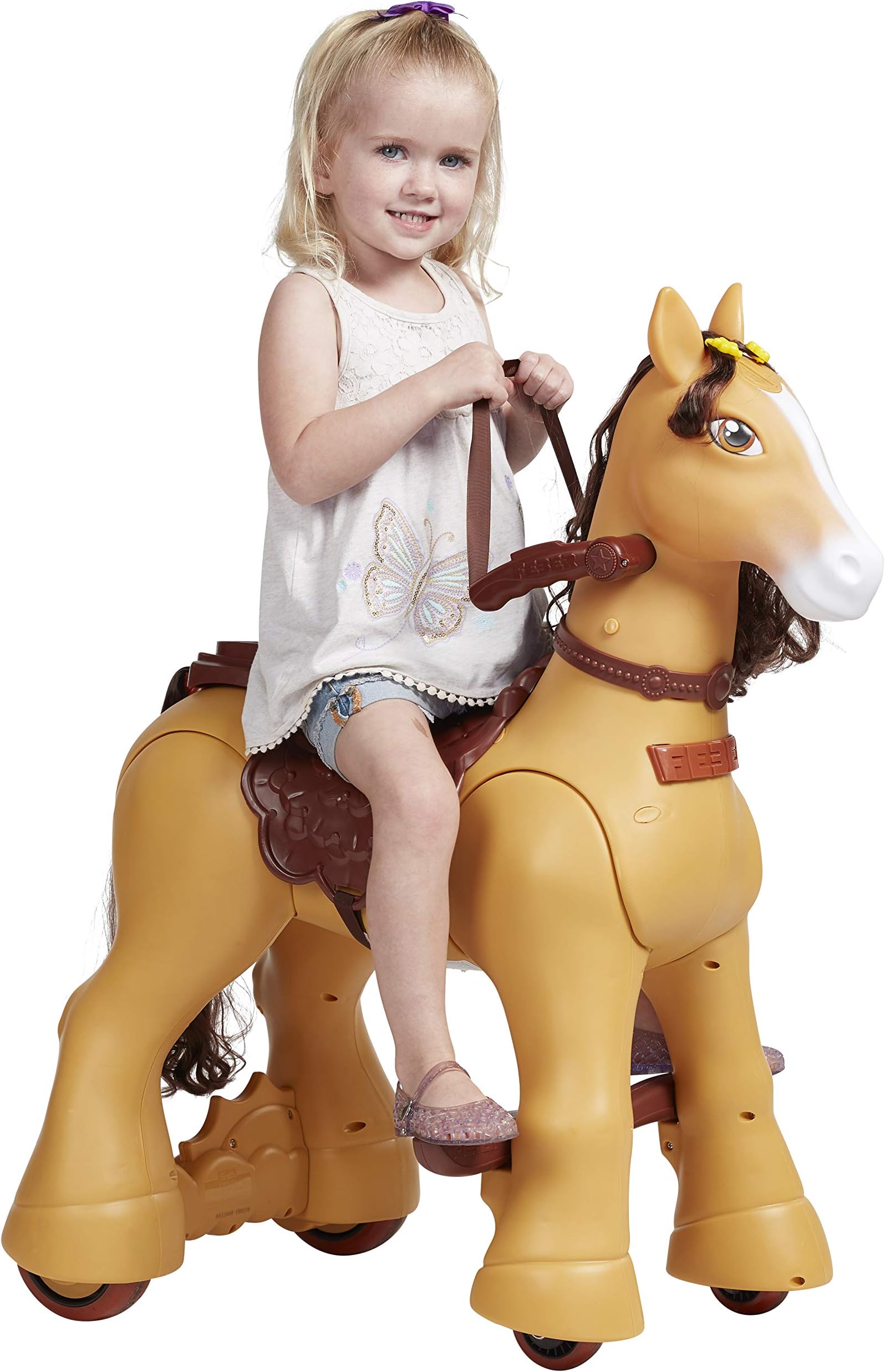 ECR4Kids My Wild Pony, Motorized Ride-On Horse for Kids, Walking Horse Toy with Wheels for Boys and Girls,12V Battery Powered Electric