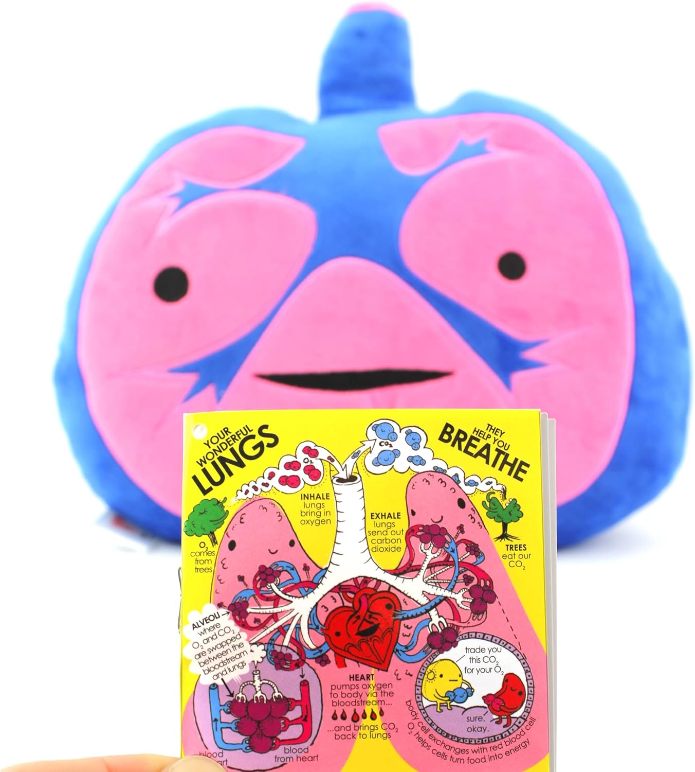 I Heart Guts Lungs Plush- I Got The Beat! - 11" Lung Shaped Plushie for Med Students, Cardiac Nurse, Respiratory Therapist Gifts, Lung Cancer Awareness Products