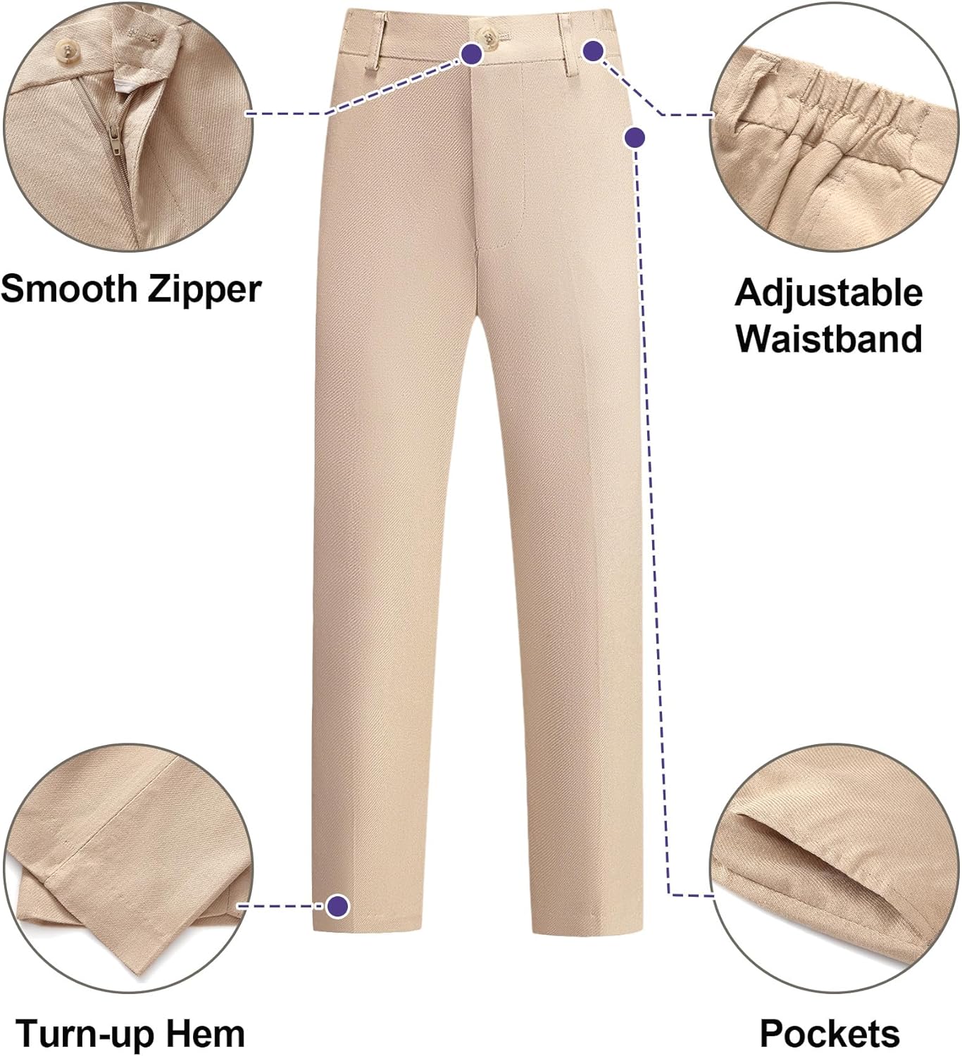 KUDORO Boys Suits 3-Piece Kids Tuxedo Slim Fit Formal Outfit Set with Casual Blazer Vest Pants Summer Beach Wedding Prom