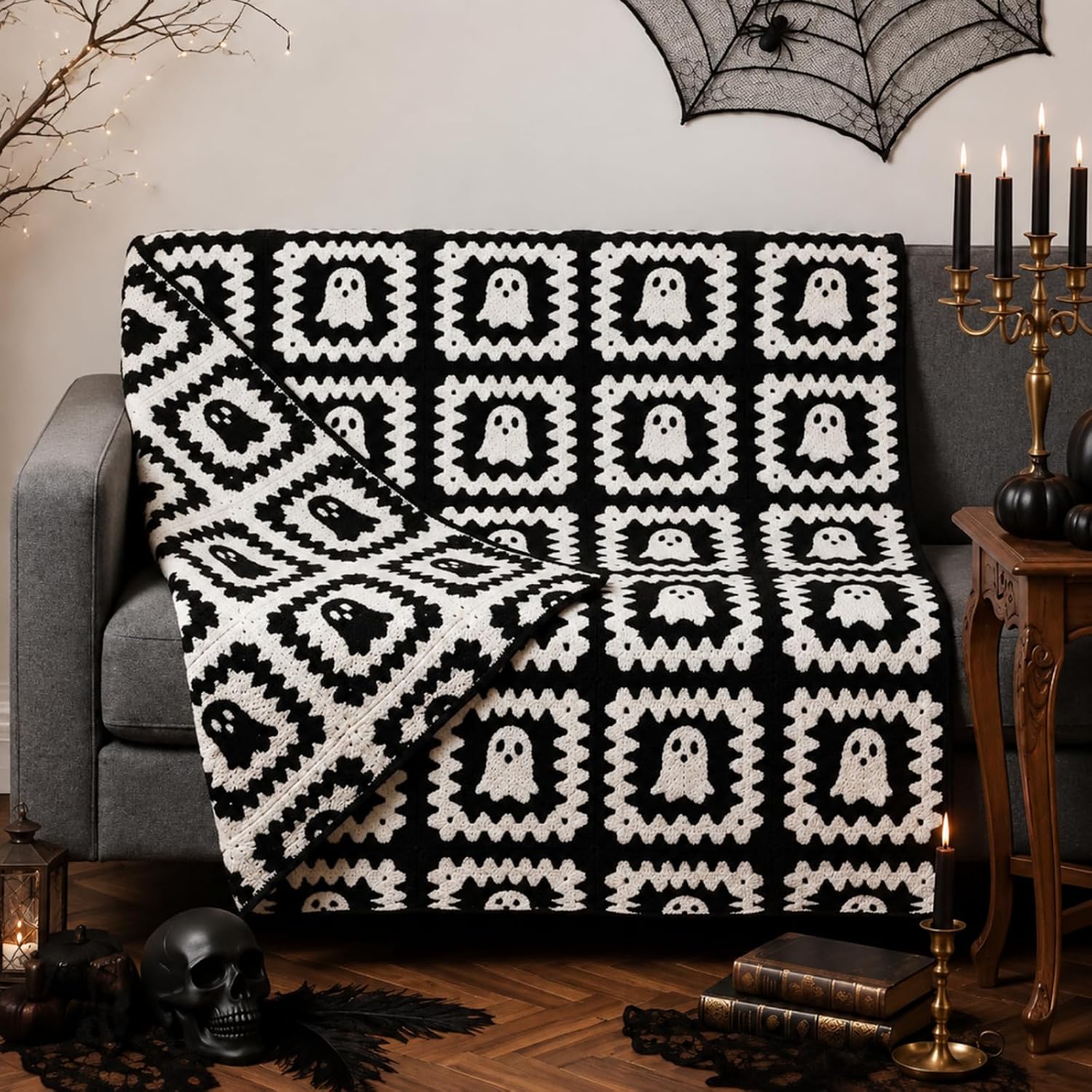 Fall Football Maple Leaves Knit Throw Blanket 50x60 Inch