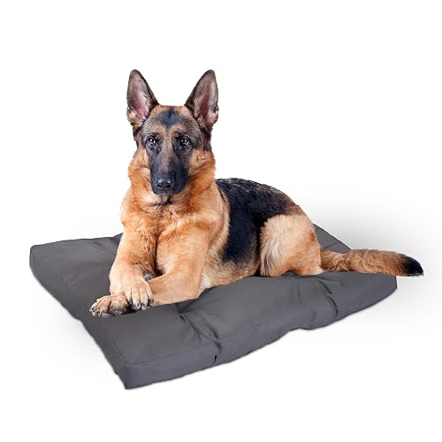 Relaxdays Cama para Perros Grandes, Impermeable, Colchón Mascota, Cojín Blando, Lavable, 110 x 90 cm, Gris