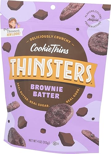 Miniatura 5 de Thinsters Galletas, Brownie Batter Cookie Thins, paquete de 4 onzas (paquete de 2)