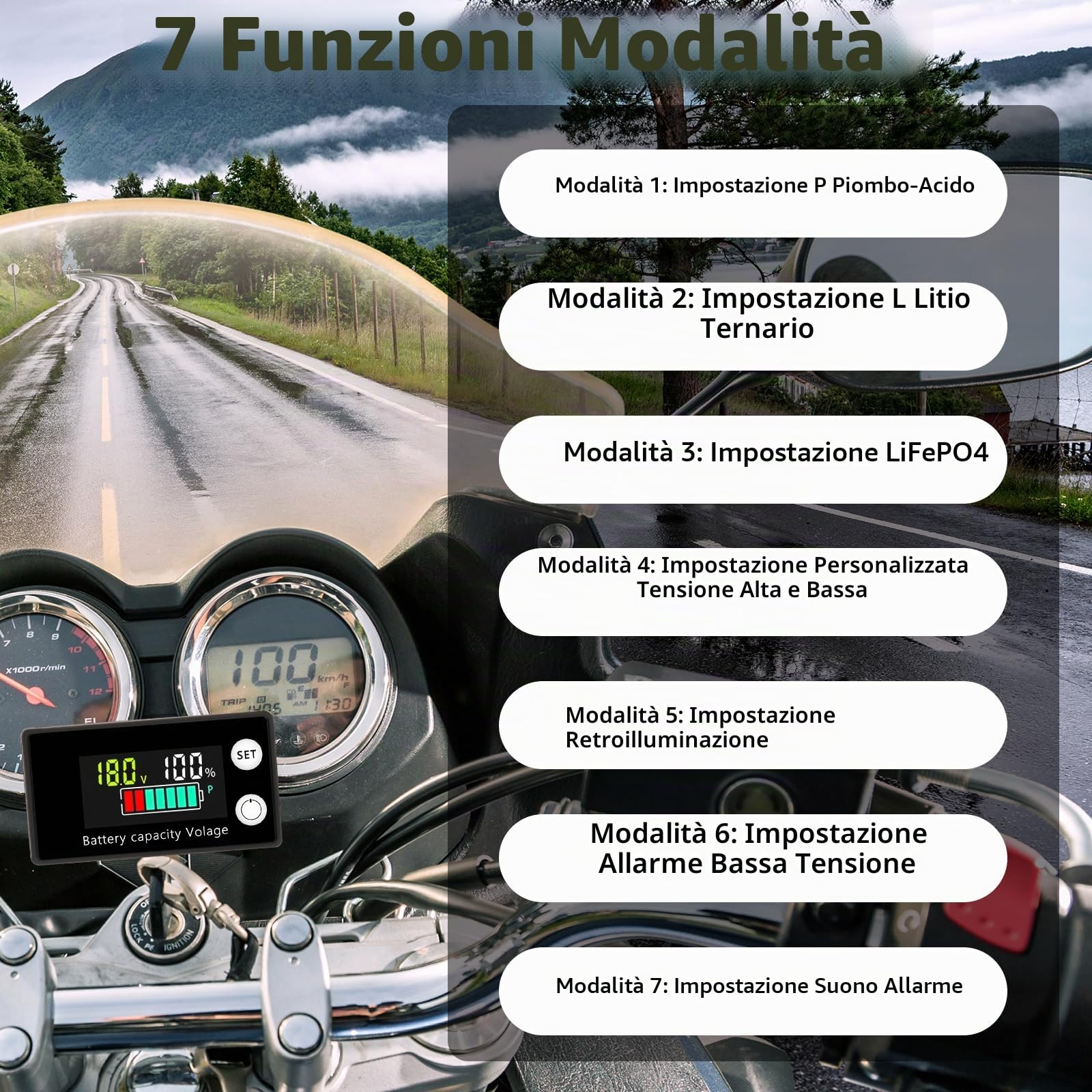 diymore protezioni batteria 12-84 V, indicatore DC 8-100 V, allarme estivo, temperatura per auto, barche, camper