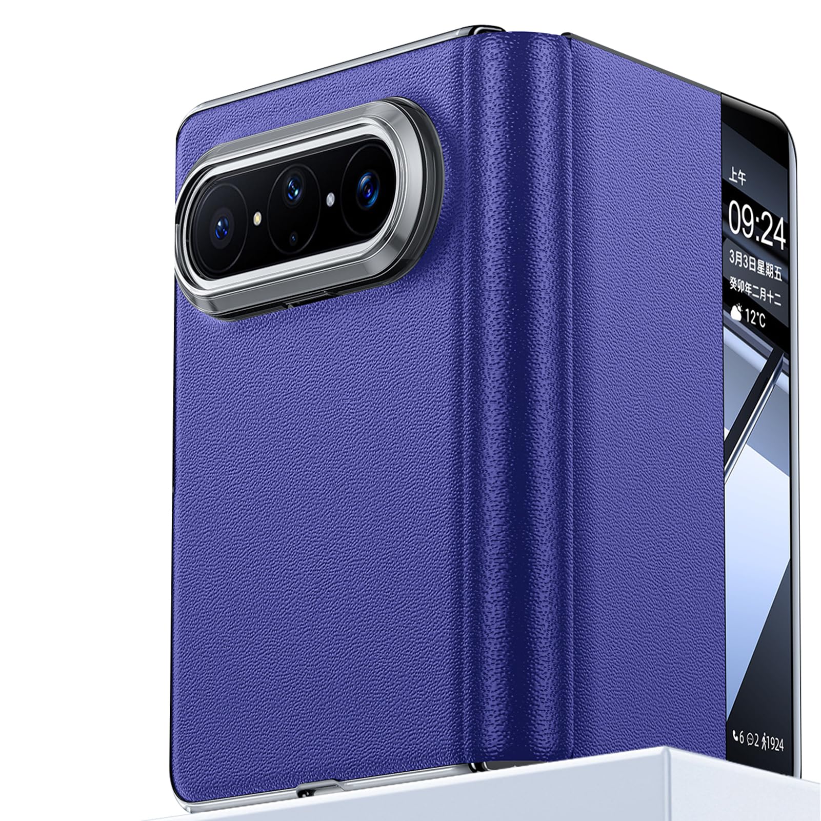 Housse Huawei Pura X Max clapet protection ecran et fenetre de vue
