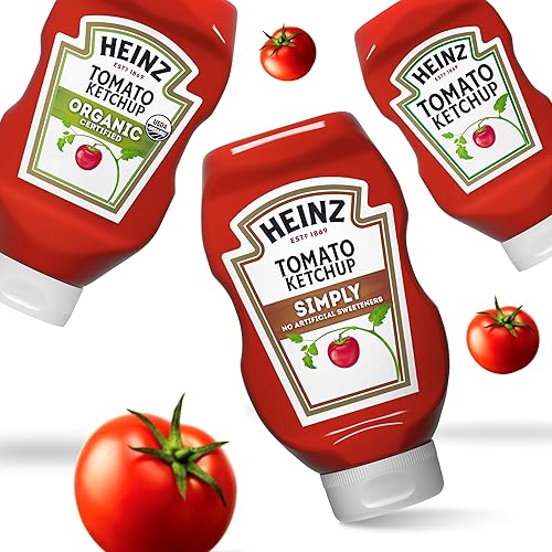 Vista 20 de Heinz Simply Tomate Ketchup sin edulcorantes artificiales, botella de 19 onzas