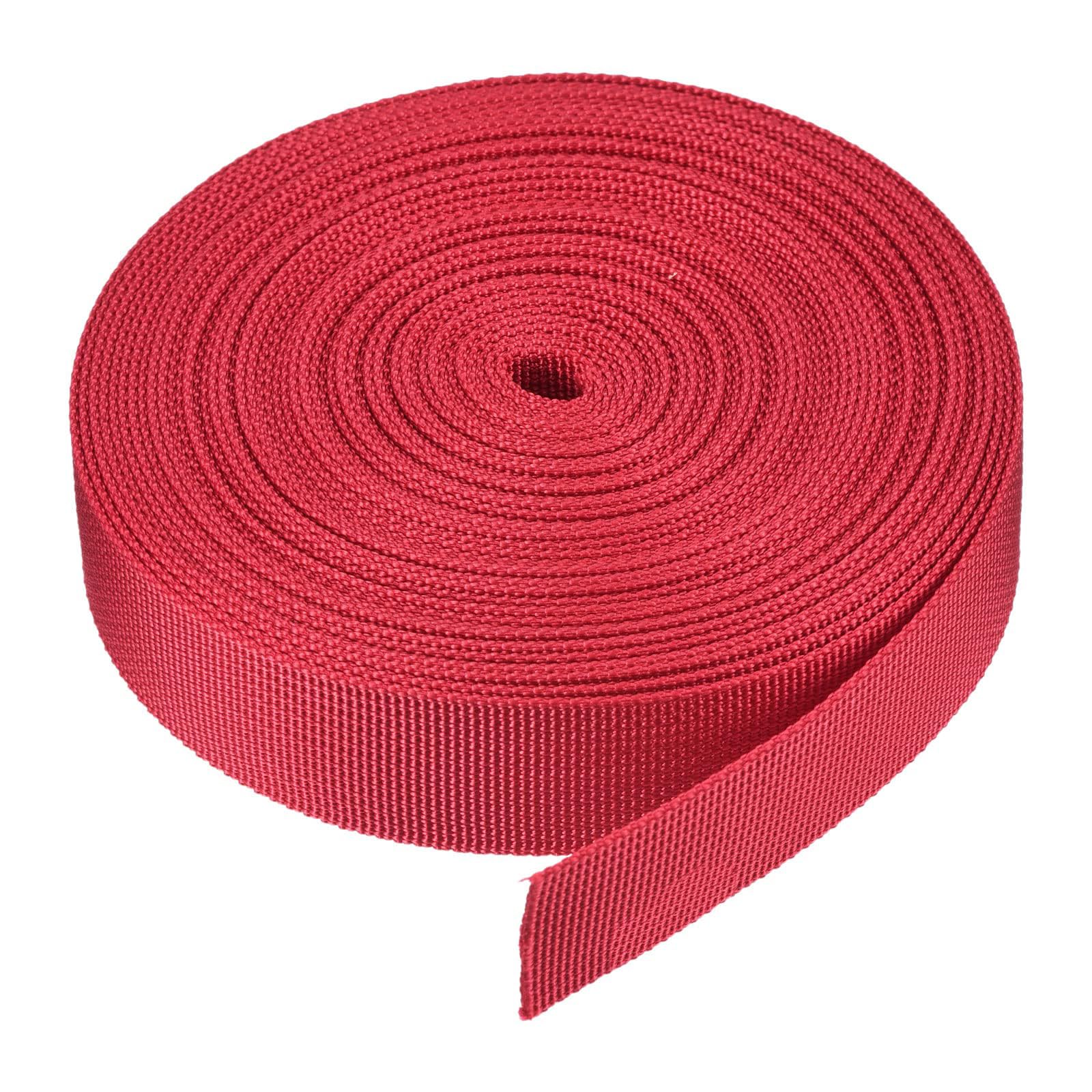 MACHSWON Nylon Webbing Strap 1 inch Red Nylon Webbing Straps 2.5cm 10 Yards Durable Nylon Strap for Backpack,Cargo Strap,Luggage-rack,Pet Collars,Crafts