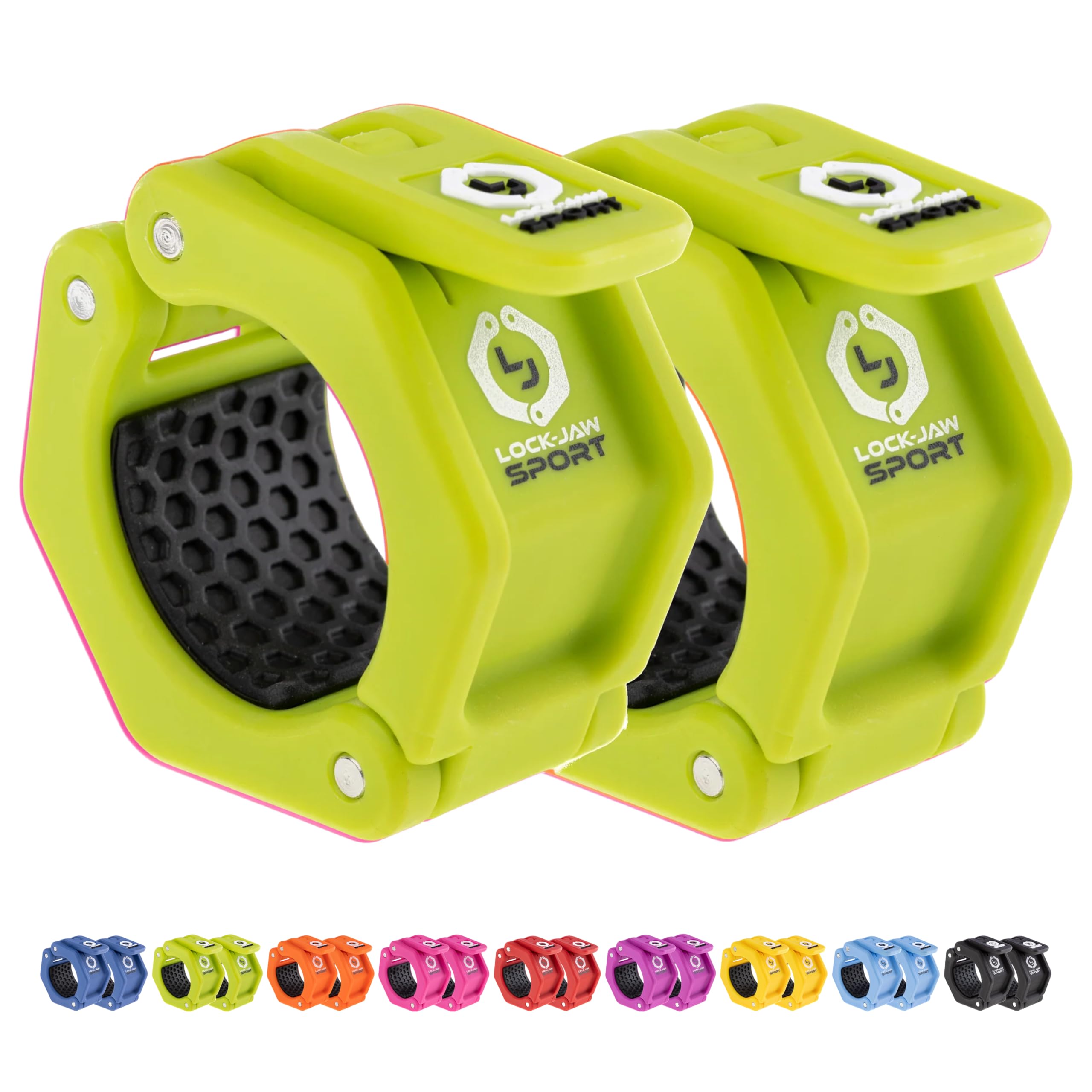 Lock-Jaw Sport Barbell Collars &amp; Clamps, 2"/50mm Olympic Bars, Green