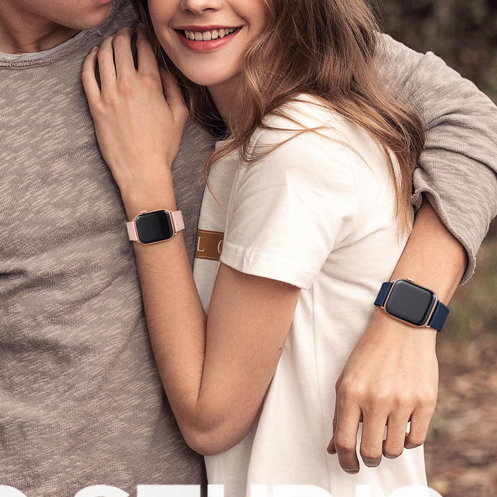 POWER PRIMACY Armband kompatibel mit Apple Watch, 38 mm, 40 mm, 41 mm, 42 mm, 44 mm, 45 mm, 49 mm, genarbtes Lederband, kompatibel mit Herren und Damen, iWatch Serie 8, 7, 6, 5, 4, 3, 2, 1, SE Ultra