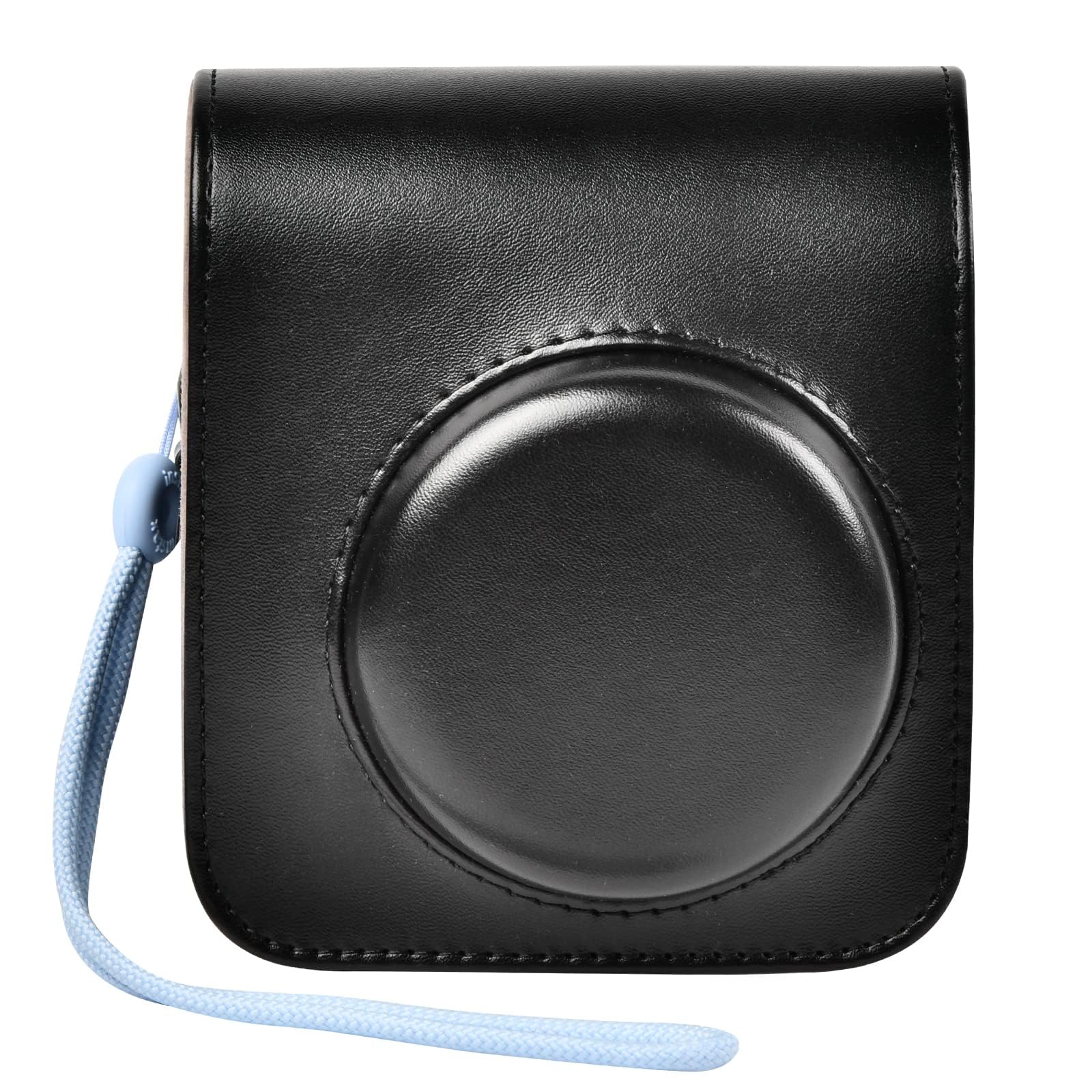 eWINNER Protective Case Compatible with Instax Mini 12 Instant Camera/PU Leather Portable Travel Storage Cover Bag for Polaroid Mini 12 w/Photos Pocket & Adjustable Shoulder Strap (Black)