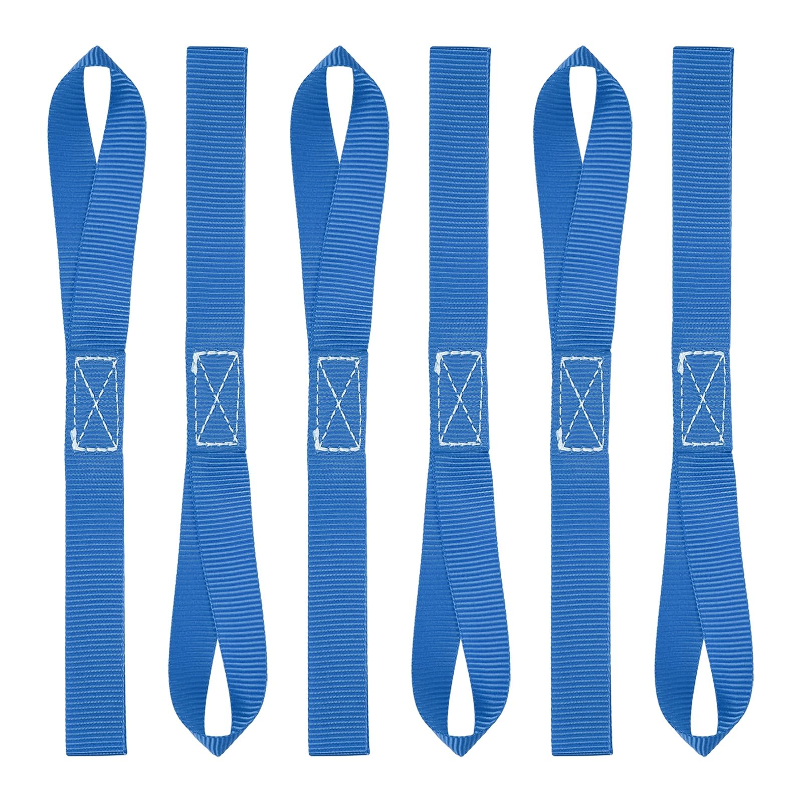 PATIKIL 25 x 300mm Soft Loop Tie Down Straps, 8Pcs Heavy Duty Motorcycle Handlebar Strap Fastening Tie Down Loops for Securing ATV UTV Truck Scooters Lawn Garden Equipment, Blue