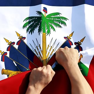 Anley Rip-Proof Double Sided 3-Ply Haiti Flag 3x5 Foot - Vivid Color, Canvas Header and Wrinkle Resistant - The Strongest, Longest Lasting Haitian National Flags 3 X 5 Ft