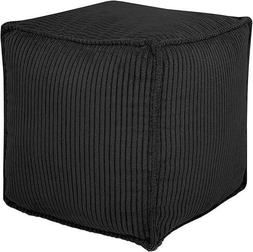 Louis Donné Unstuffed Square Pouf Ottoman Cover, Supersoft Corduroy