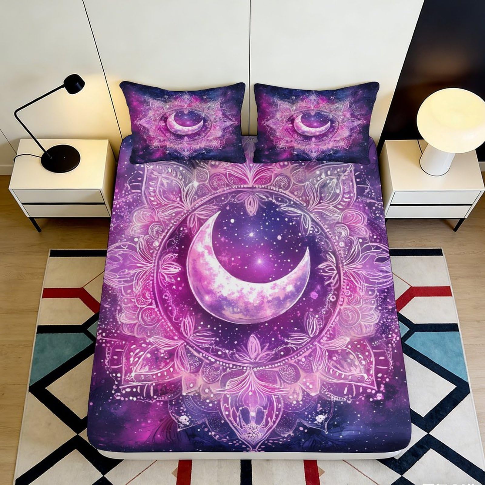 Jqzkxnhpbr Style-5 3D Printed Fitted Sheet Microfiber Galaxy Starry Sky Bed Cover For Bedroom, Dorm, And Guest Room Protection And Decor 90X200x25cm