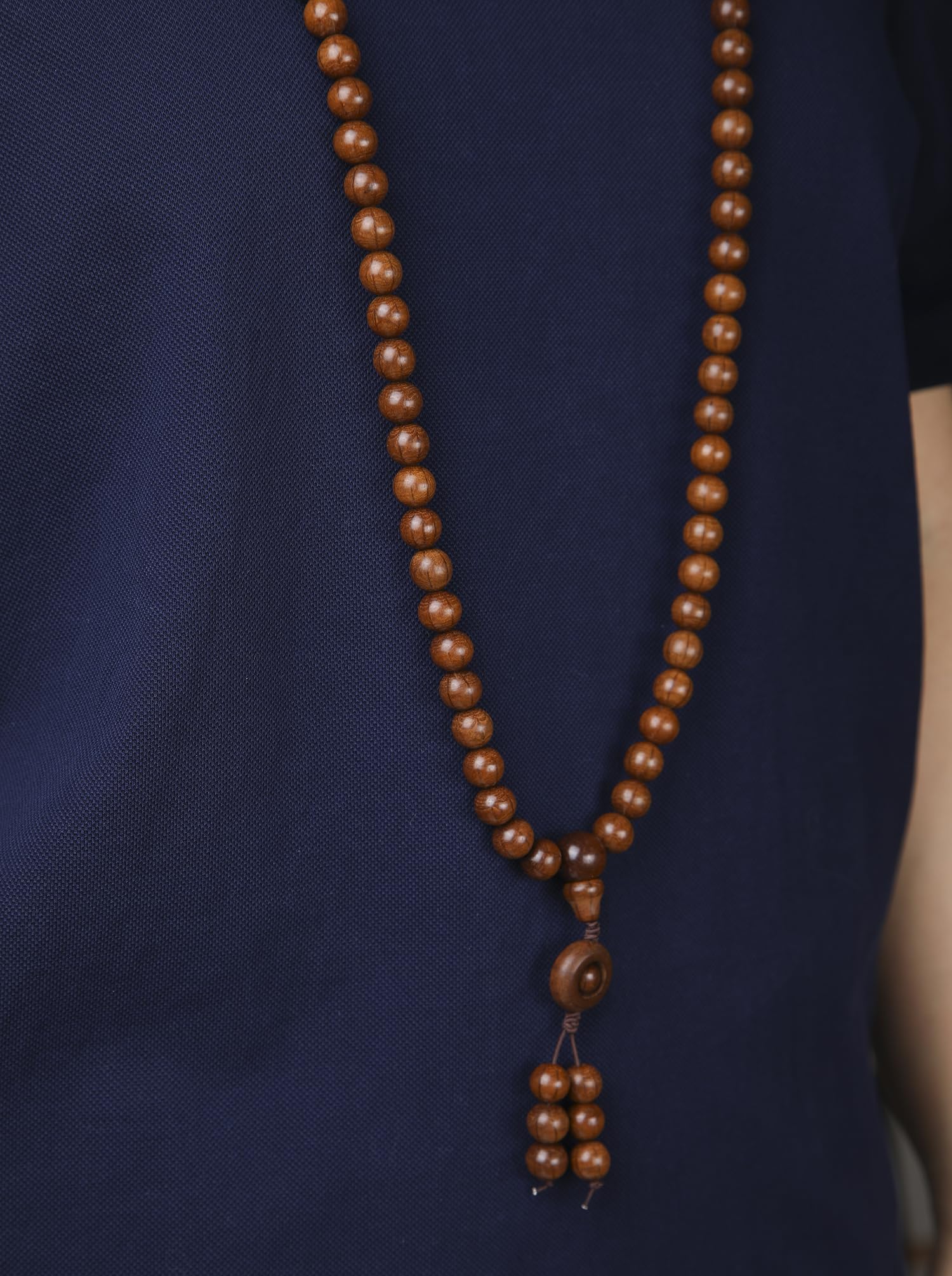 FAZOVIN 108 Perlen 10mm Mala Perlen Armband für Männer Wutai Berg Naturholz Meditation Gebetskette, 36 inches, Holz, Kein Edelstein