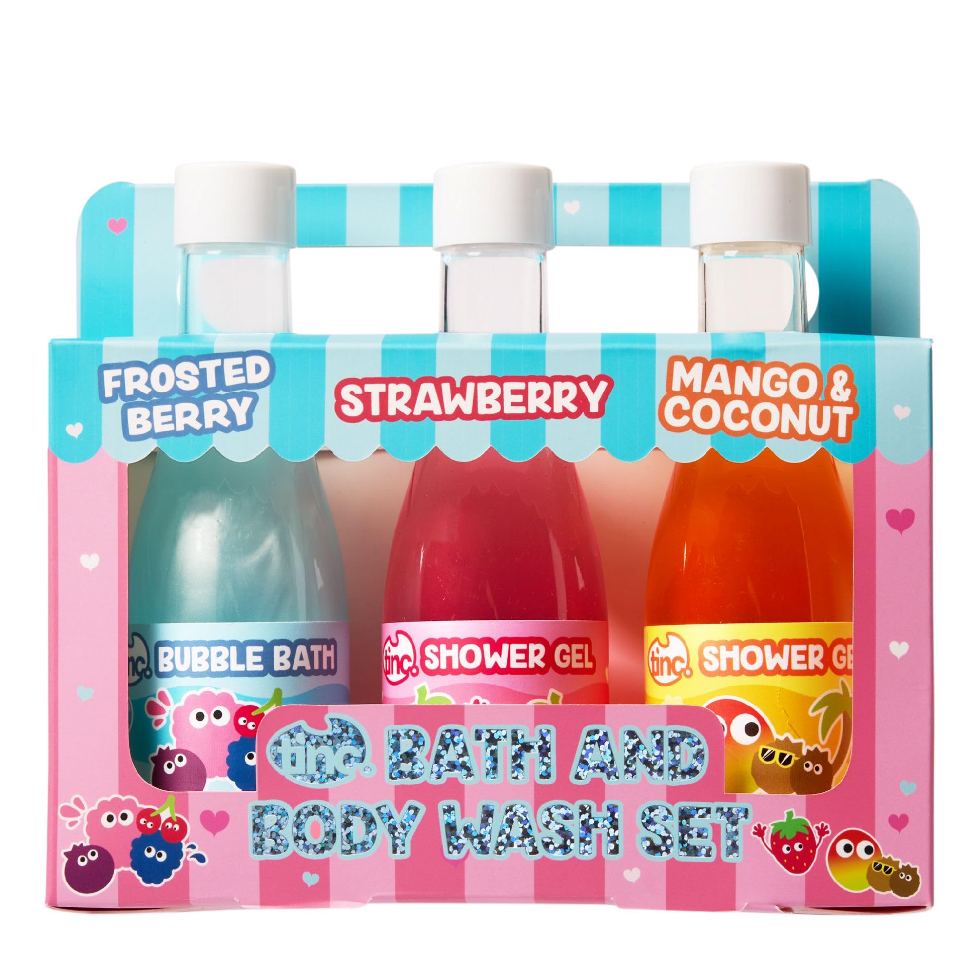 Tinc Bath & Body Wash, Set of 3 (170ml each) | Frosted Berry, Strawberry and Mango & Coconut | Shower Gel and Bubble Bath