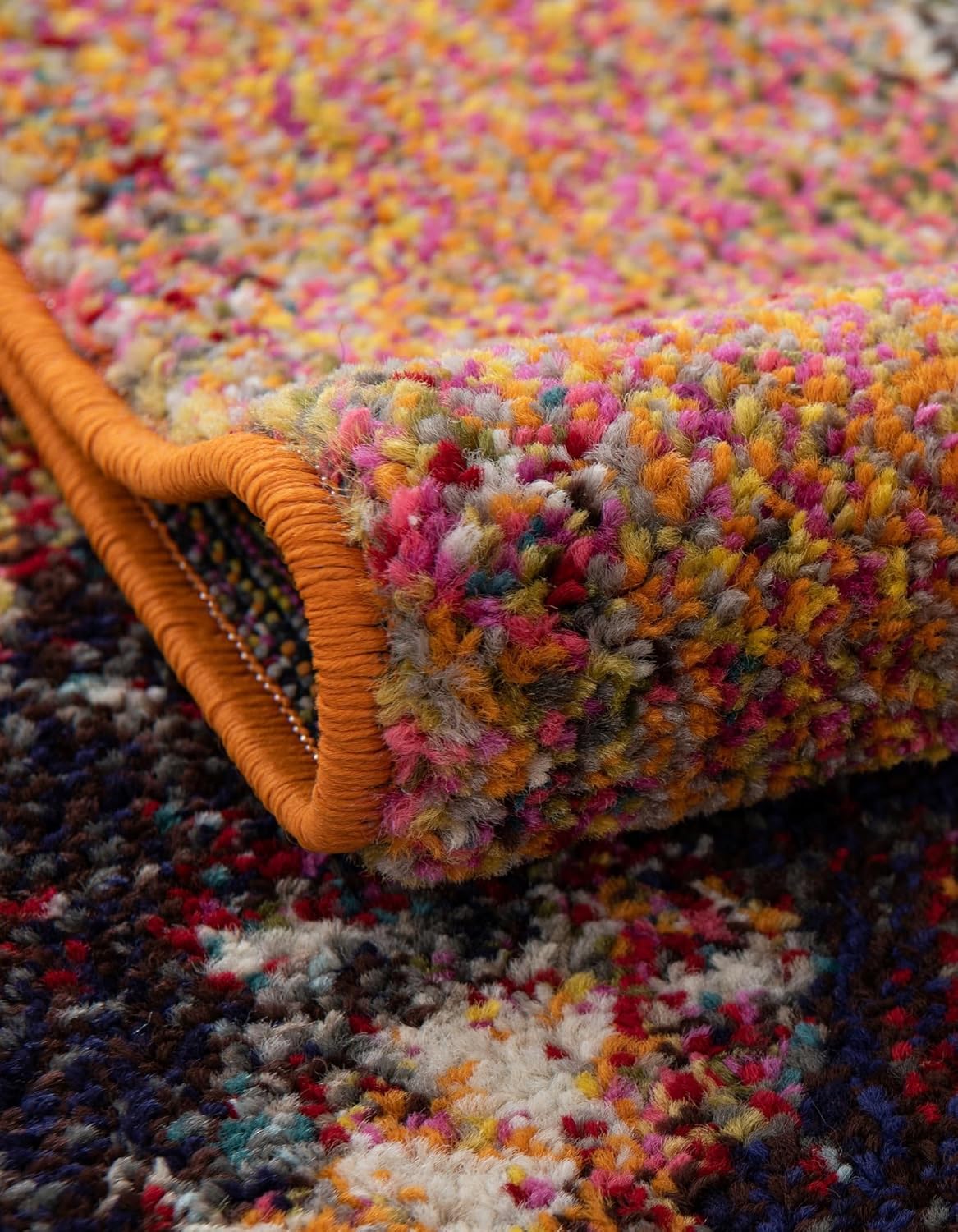 Rugs.com Hyacinth Collection Rug – 12 Ft Runner Orange Medium-Pile Rug Perfect for Hallways, Entryways