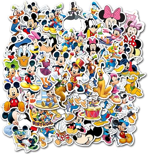 Miniatura 9 de 50 calcomanías de Mickey Mouse de Disney para botella de agua, taza, portátil, guitarra, coche, motocicleta, bicicleta, monopatín, caja de equipaje,