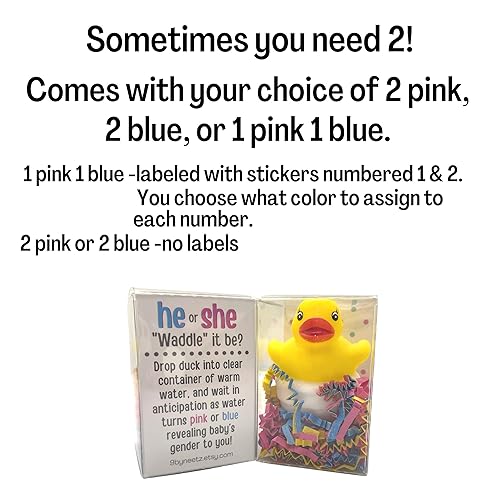 Miniatura 2 de Rubber Duck Gender Reveal Fizzes by mail  Pregnancy Announcement  Gift Box includes Customized Message  for Out Of Town Family and Friends (Waddle