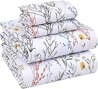 Vista 1 de RUVANTI 100% Cotton Sheets – Queen Size Percale Bedding, Cooling & Breathable Floral Design, Durable with a Crisp, Soft & Comfortable Feel, 16" Deep