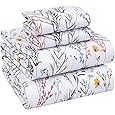 RUVANTI 100% Cotton Split King Sheets Sets for Adjustable Bed, 5 PCs, Soft & Breathable Percale Weave Bedding, Deep Pocket 16", Hotel Standard, Crisp Cool Feel & Durable, Floral Sheet, Aroma