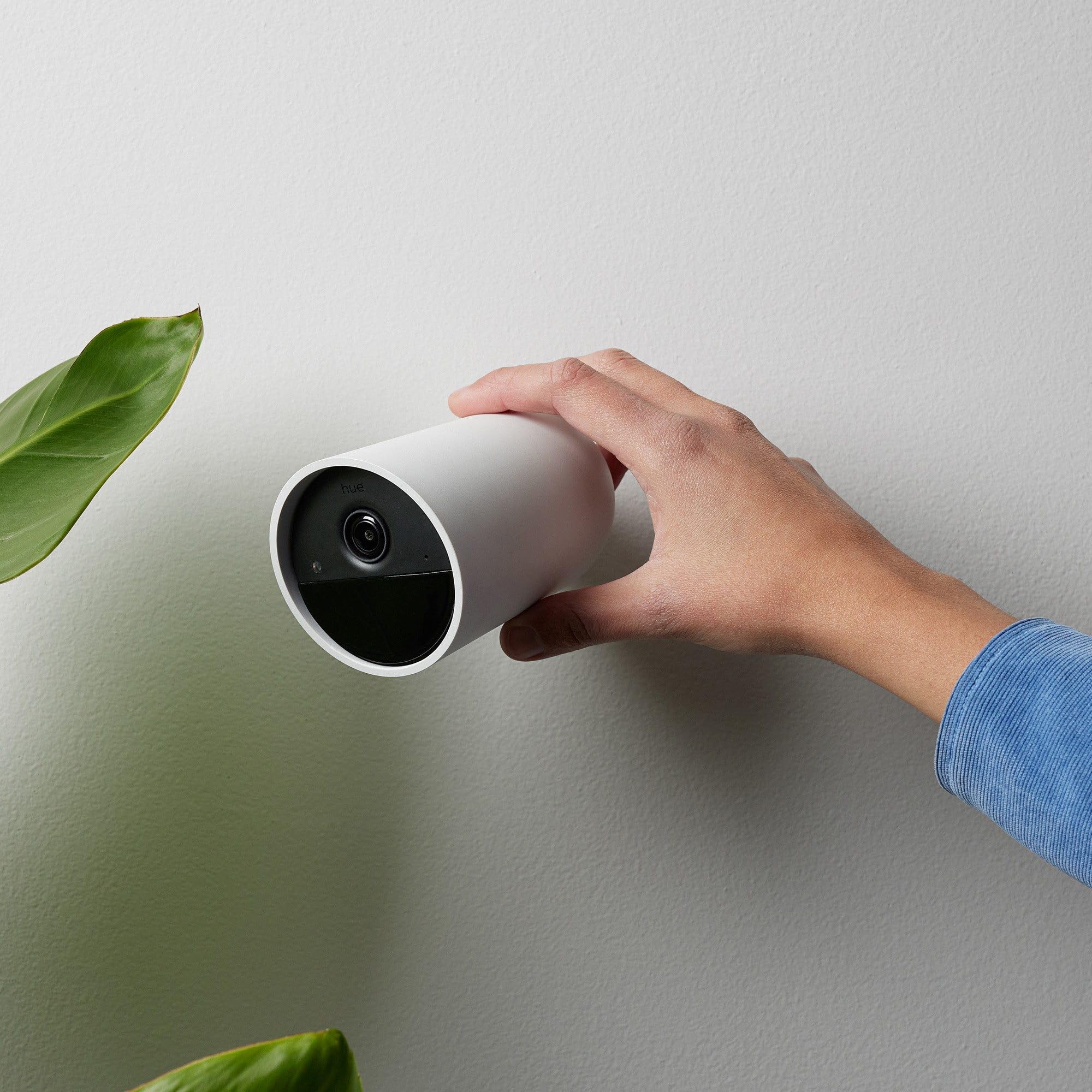 Philips Hue Secure, Caméra HD 1080P sans Fil, Utilisation intérieure ou extérieure, contrôle avec Une Seule Application, Blanc
