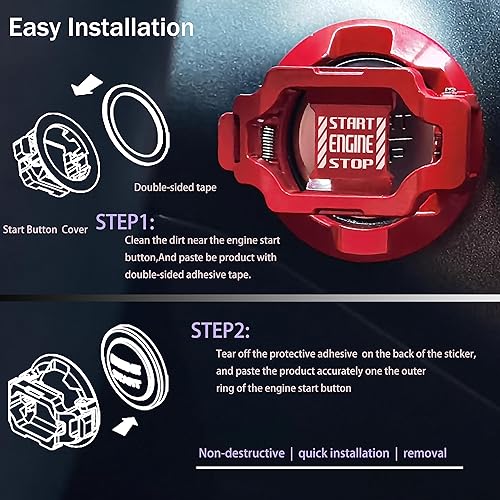 Miniatura 5 de Cubierta para botón de arranque a presión del motor del automóvil, cubierta para botón de arranque, cubierta de botón de encendido, protector