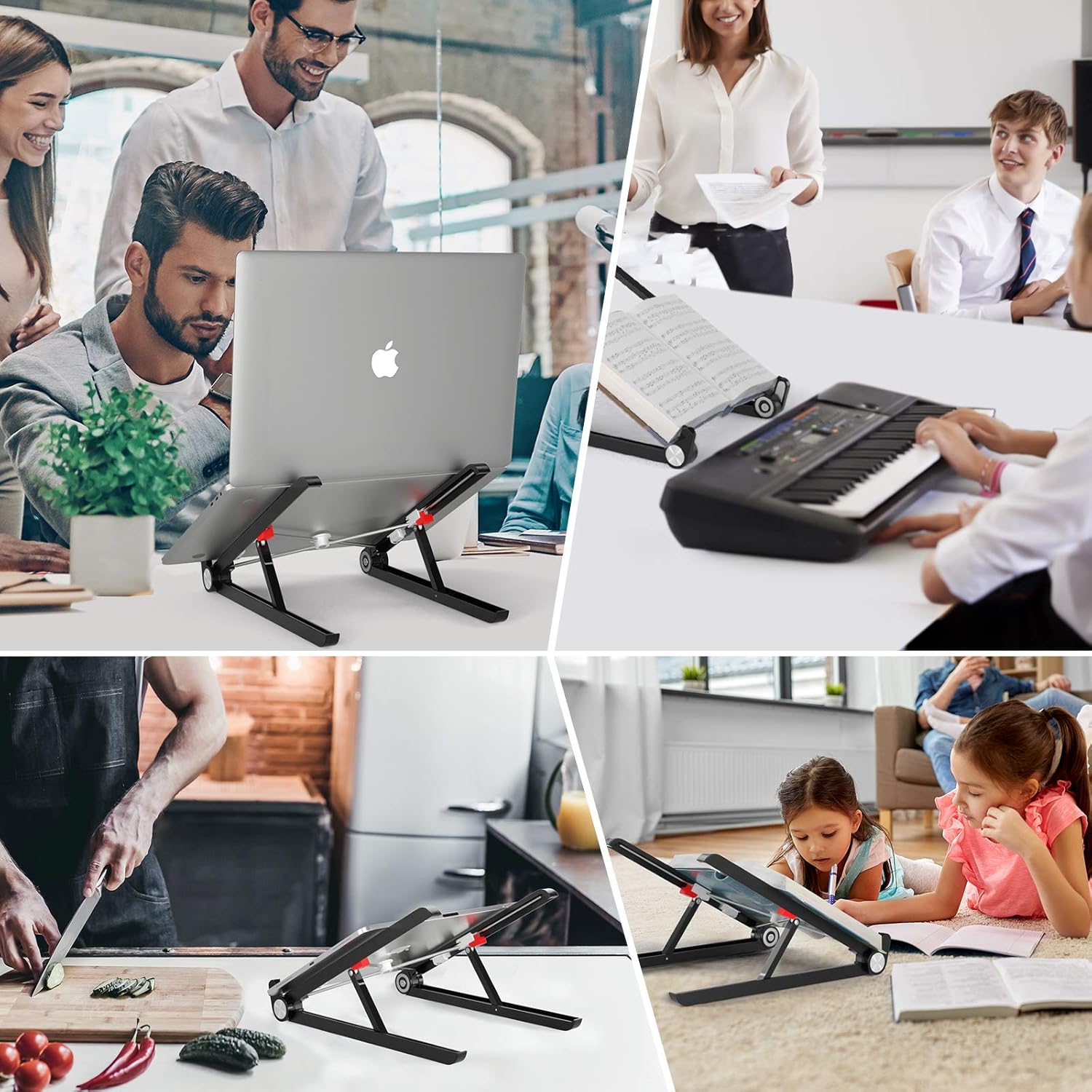 Laptop Stand for Desk Adjustable Foldable Ergonomic Laptop Holder Riser Portable Aluminum Computer Notebook Stand for Elevated 10~15.6" Dell, HP, MacBook Air Pro, Lenovo, Chromebook : Electronics
