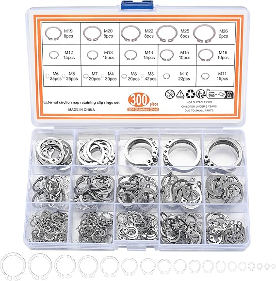 Medoon Sicherungsring Set - 800 Teile C-Clip & E-Clip Sortiment Mit Zange