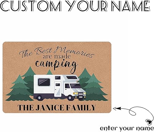 Miniatura 4 de DIYKST Tapetes de camping con nombre personalizado con alfombras de caravana resistentes para alfombra de casa rodante Insdie de 24 x 16 pulgadas,
